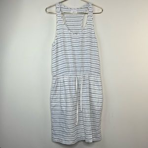 Lou & Grey Striped Linen Blend Dress, Medium